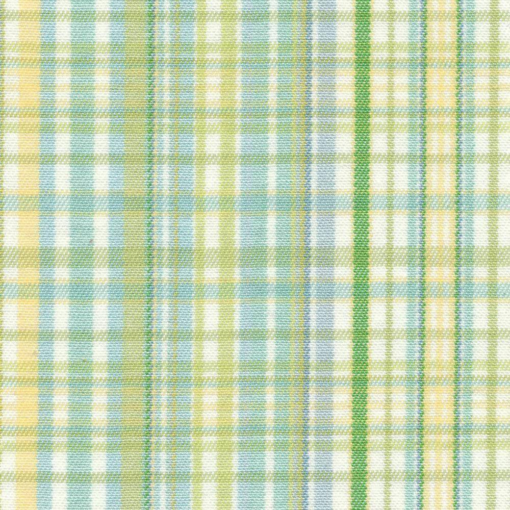 Pickwick Plaid Cabana by Kasmir Fabric 1401 USA 15,000 Wyzenbeek Double Rubs H: 5 1/8 inches, V:6 2/8 inches 54 - 58 - Fabric Carolina - Kasmir