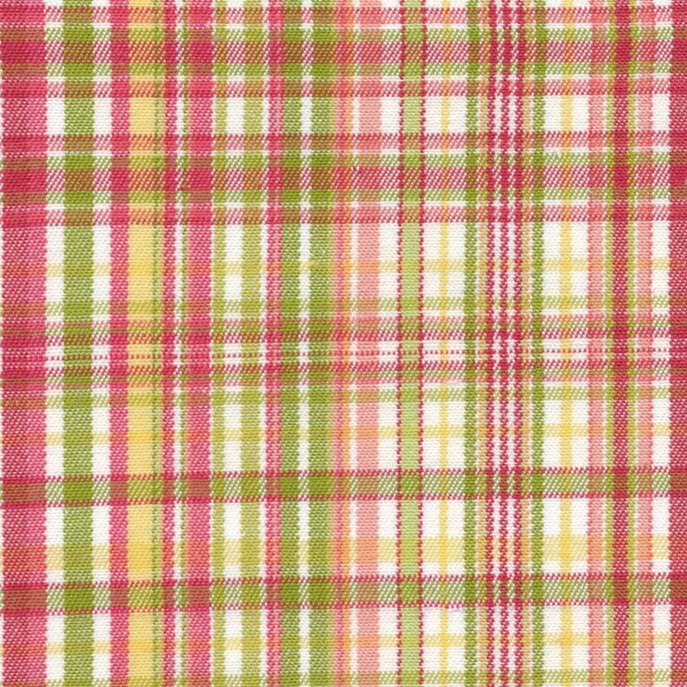 Pickwick Plaid Shrimp by Kasmir Fabric 1387 100% Cotton USA 15,000 Wyzenbeek Double Rubs Horizontal: 5 1/8 inches and Vertical: 6 2/8 inches 54 - 58 - Fabric Carolina -