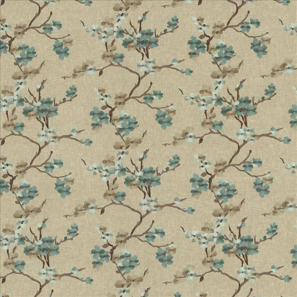 Picturesque Lagoon by Kasmir Fabric 1450 73% Cotton
27% Polyester
 INDIA 15,000 Wyzenbeek Double Rubs Horizontal: 25 2/8 inches and Vertical: 18 5/8 inches 54 - Fabric Carolina -