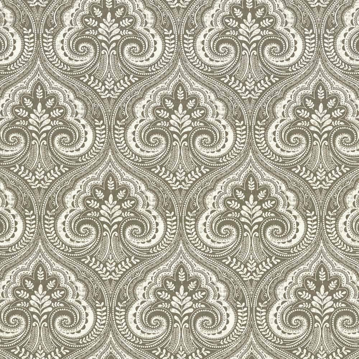 Pietro Paisley Charcoal by Kasmir Fabric 5105 TURKMENISTAN H: 13 6/8 inches, V:17 6/8 inches 54 - 55 - Fabric Carolina - Kasmir