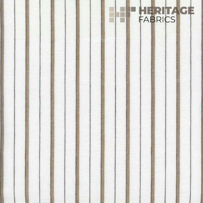 Piper Taupe by Heritage Designer Fabric - 100% Cotton India 12,000 Horizontal: 1.08" and Vertical: N/A 54" - Swanky Fabrics -