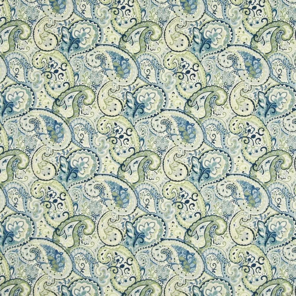 Pixie Paisley Niagara by Kasmir Fabric 1388 100% Cotton PERU 12,000 Wyzenbeek Double Rubs Horizontal: 13 4/8 inches and Vertical: 13 4/8 inches 54 - 55 - Fabric Carolina -