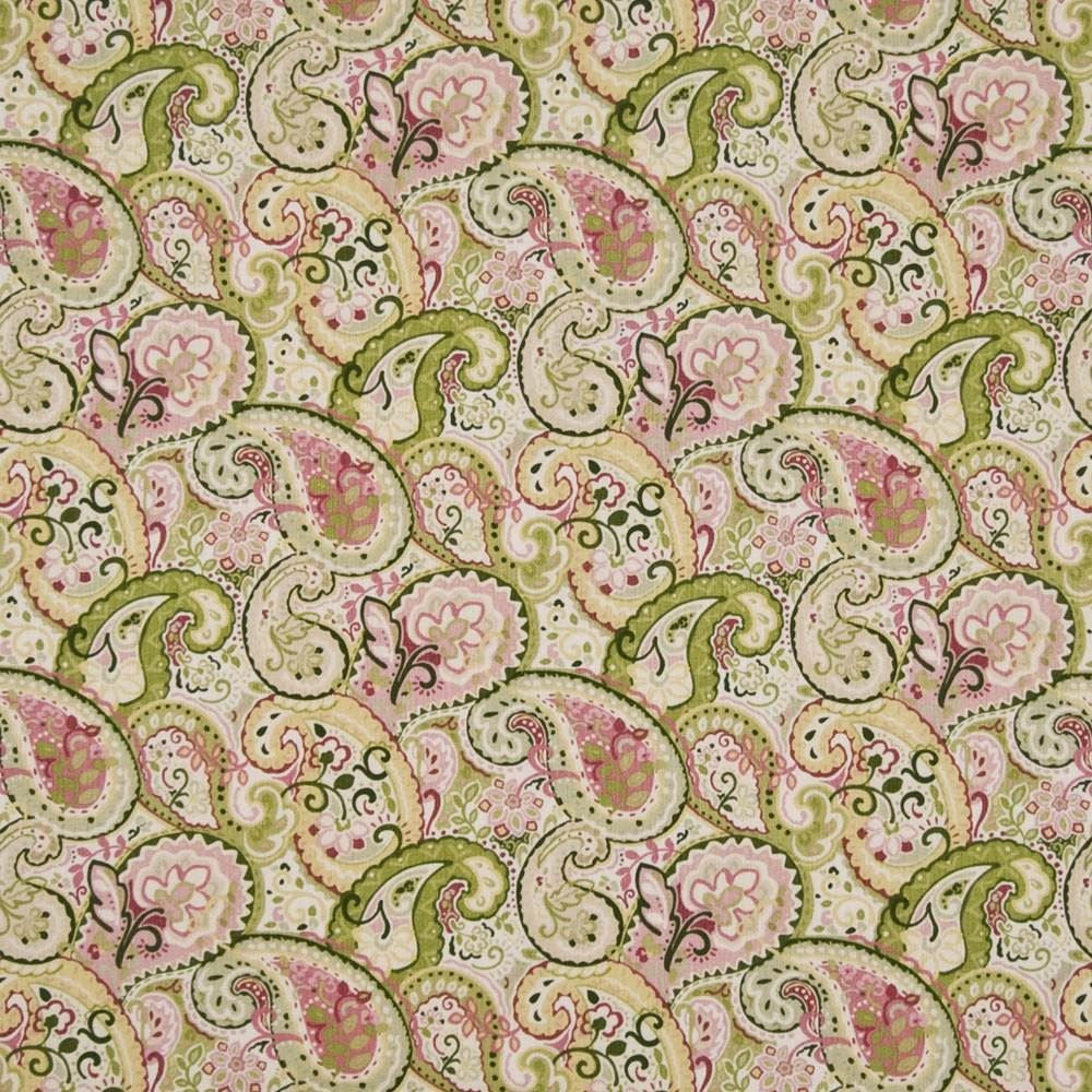 Pixie Paisley Strawberry by Kasmir Fabric 1387 100% Cotton
 PERU 12,000 Wyzenbeek Double Rubs Horizontal: 13 4/8 inches and Vertical: 13 4/8 inches 54 - Fabric Carolina -