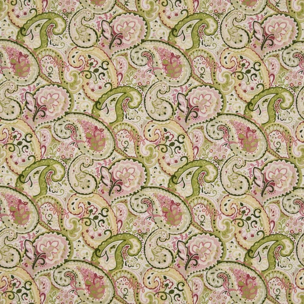 Pixie Paisley Strawberry by Kasmir Fabric 1387 PERU 12,000 Wyzenbeek Double Rubs H: 13 4/8 inches, V:13 4/8 inches 54 - 55 - Fabric Carolina - Kasmir