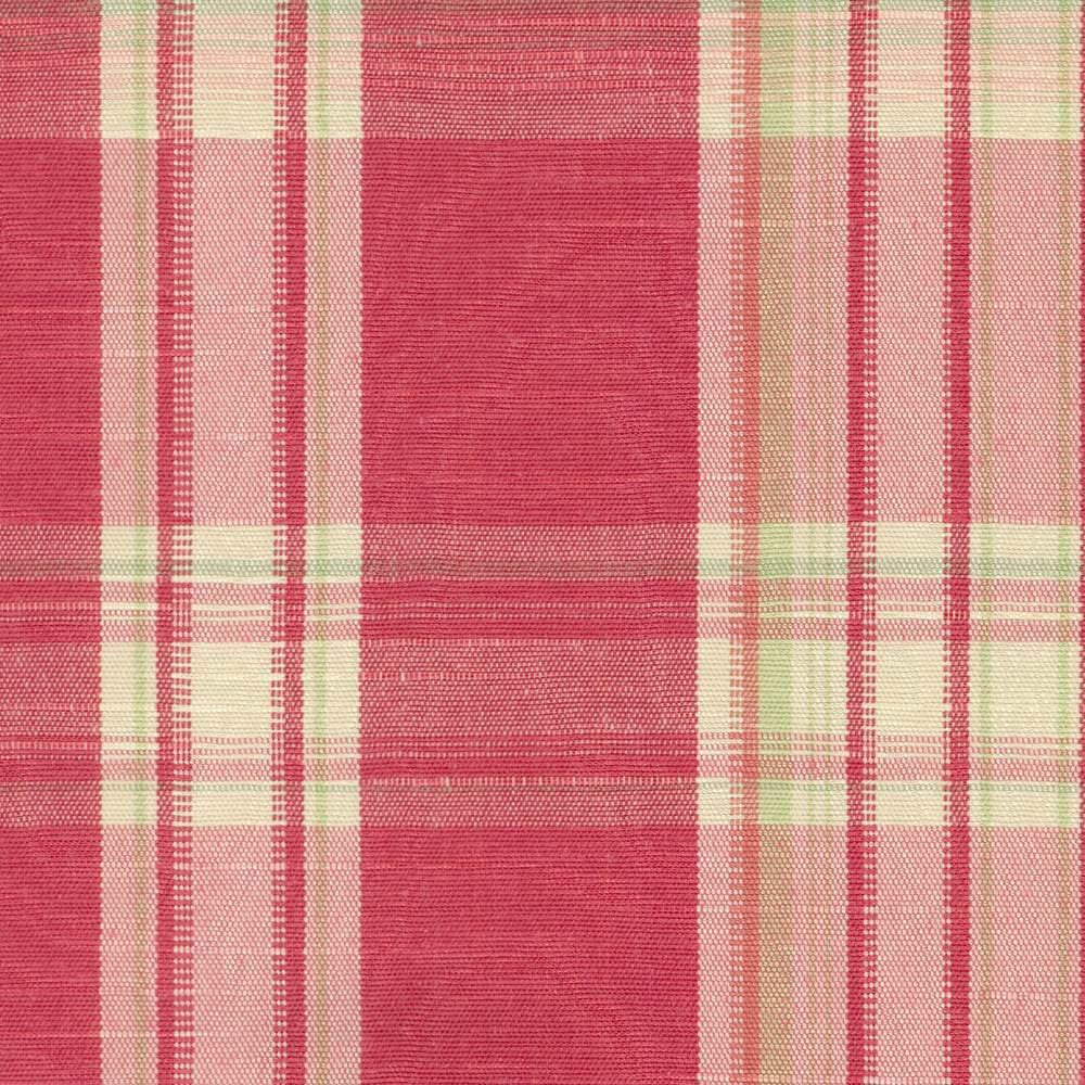 Plaid 665 Carnation by Kasmir Fabric 1296 60% Cotton 40% Polyester TAIWAN Horizontal: 7 inches and Vertical: 8 4/8 inches 54 - Fabric Carolina -