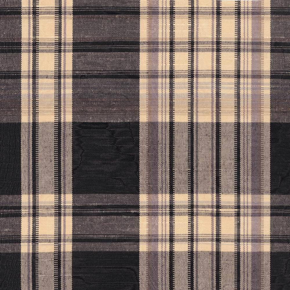 Plaid 665 Jet by Kasmir Fabric 1296 TAIWAN H: 7 inches, V:8 4/8 inches 54 - Fabric Carolina - Kasmir
