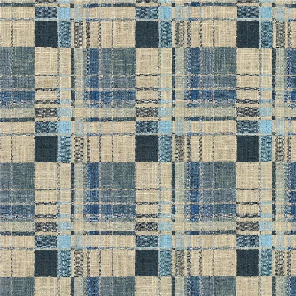 Plaidington Seaglass by Kasmir Fabric 1467 100% Polyester
 INDIA </p><p>Repeat: Horizontal: 7 inches and Vertical: 8 1/8 inches 54 - Fabric Carolina -