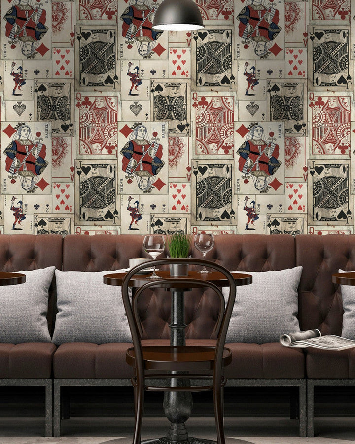 Playcards Premium Wallpaper by Mind the Gap Designer Wallpaper WALLPAPER DESIGNER COLLECTION Non-woven Made in Europe Paste the wall 3 rolls x 20.5 x 3.25 yards - Swanky Fabrics -