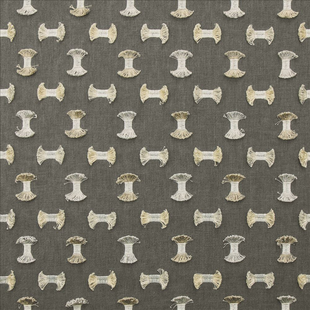 Playful Gunmetal by Kasmir Fabric 1470 50% Cotton
50% Polyester
 INDIA 25,000 Wyzenbeek Double Rubs </p><p>Repeat: Horizontal: 5 2/8 inches and Vertical: 6 2/8 inches 55 - Fabric Carolina -