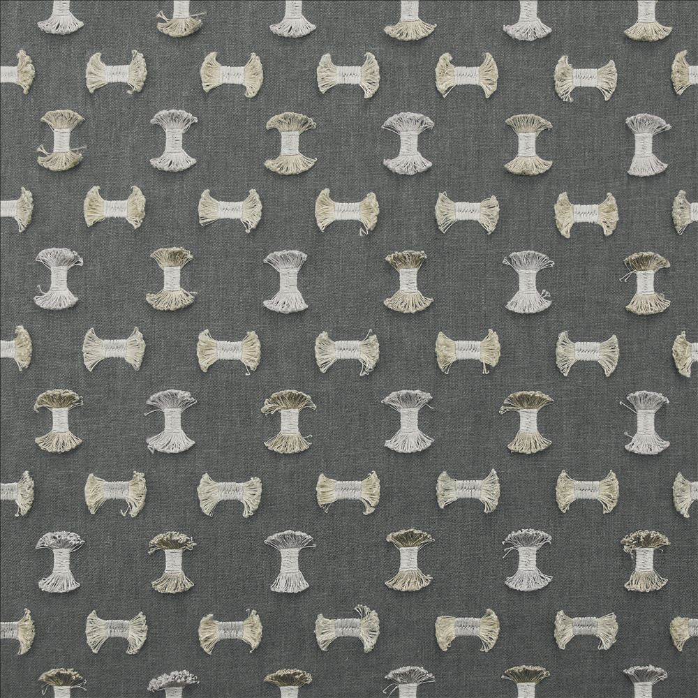 Playful Gunmetal by Kasmir Fabric 1470 50% Cotton
50% Polyester
 INDIA </p><p>Repeat: Horizontal: 5 2/8 inches and Vertical: 6 2/8 inches 52 - Fabric Carolina -