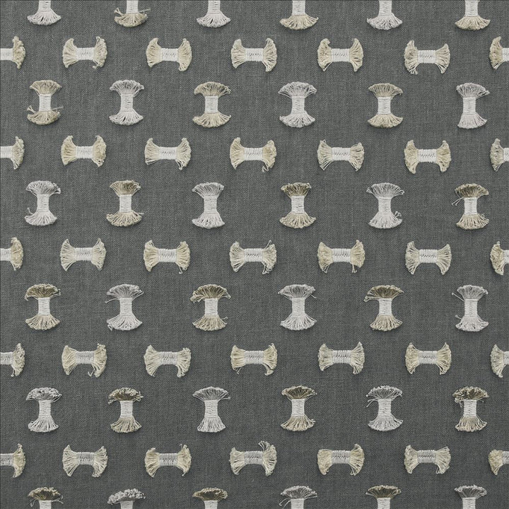 Playful Gunmetal by Kasmir Fabric 1470 50% Cotton
50% Polyester
 INDIA </p><p>Repeat: Horizontal: 5 2/8 inches and Vertical: 6 2/8 inches 52 - Fabric Carolina -