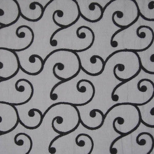 Poodle Scroll Black by Kasmir Fabric
