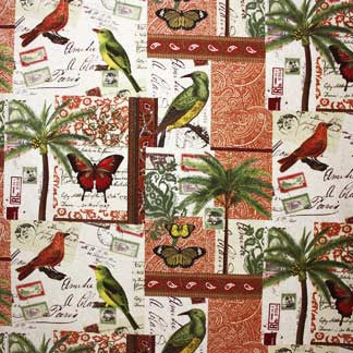Postcard Ruby 5574111000 by Carole Fabric Exclusive Lasting Impressions 80% Cotton, 20% Polyester Spain H: 25"V, 27"H  54" Minimum (See sample for specifics) - Fabric Carolina - Carole Exclusive