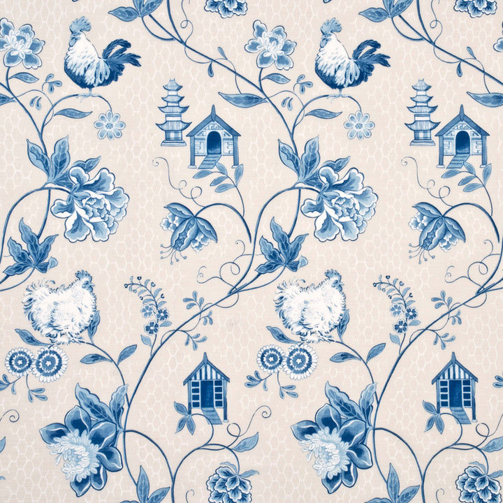 Bantam Toile Blue by Baker Lifestyle Fabric