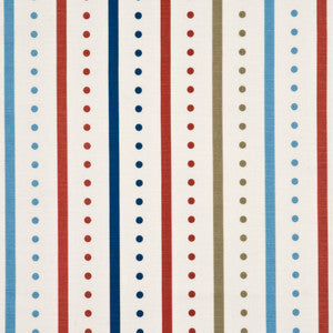 Opera Stripe Red/Blue by Baker Lifestyle Fabric