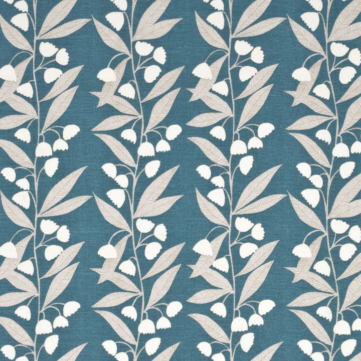 Bell Flower Teal by Baker Lifestyle Fabric