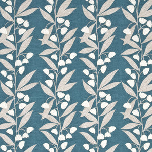 Bell Flower Teal by Baker Lifestyle Fabric