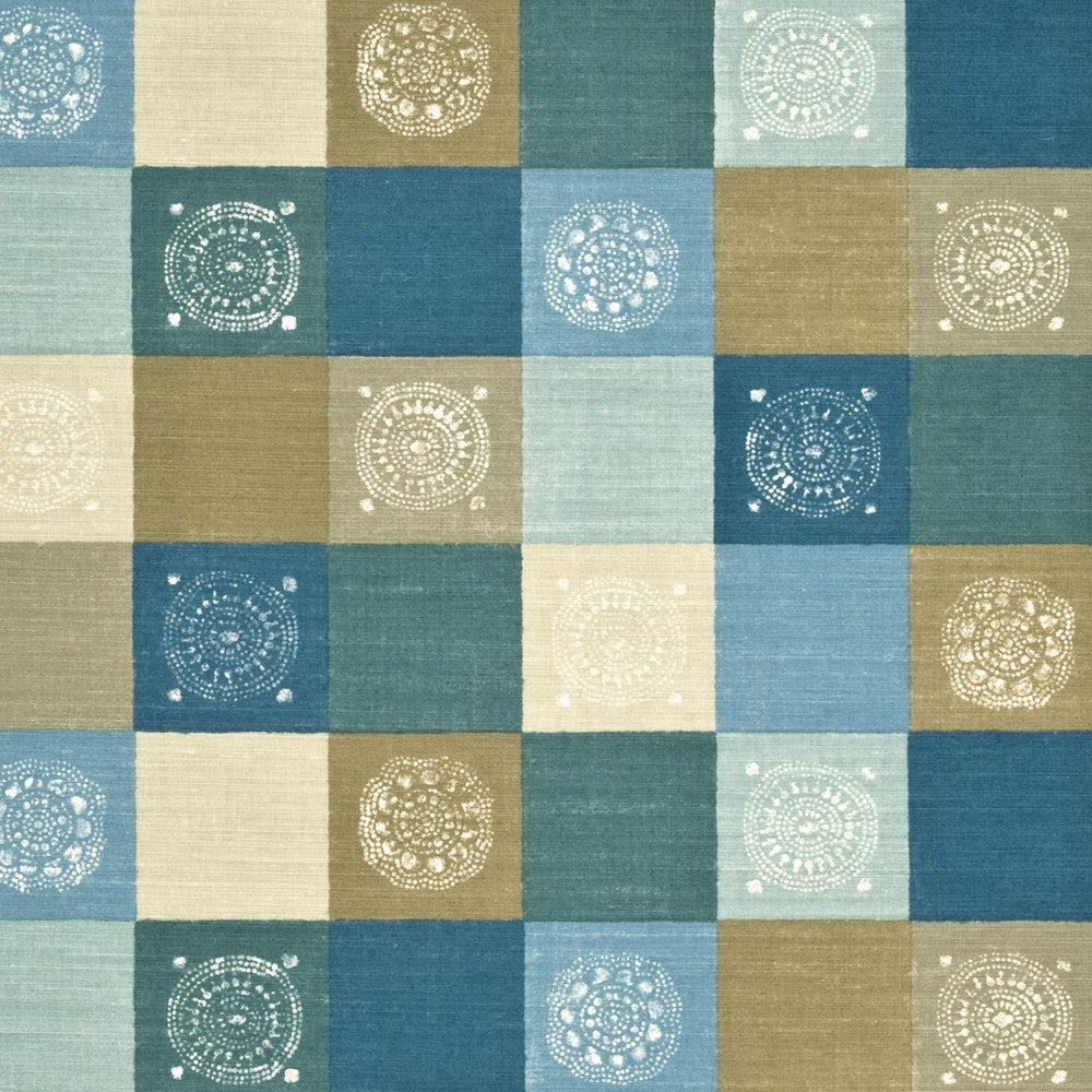 Atticus Aqua/Taupe by Baker Lifestyle Fabric