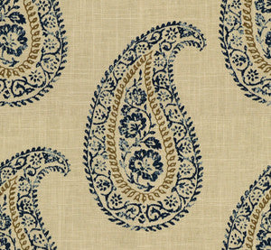 Madira Indigo/Taupe by Baker Lifestyle Fabric