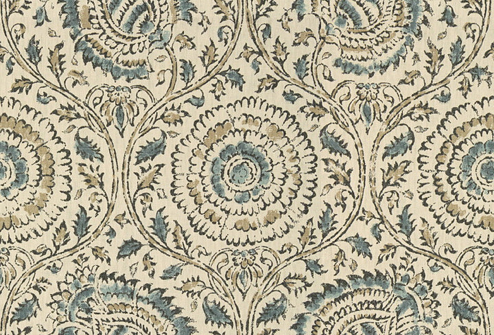 Kamala Indigo/Stone by Baker Lifestyle Fabric