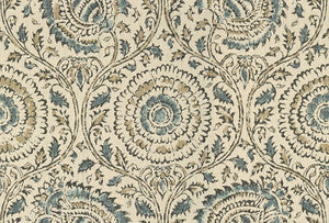 Kamala Indigo/Stone by Baker Lifestyle Fabric