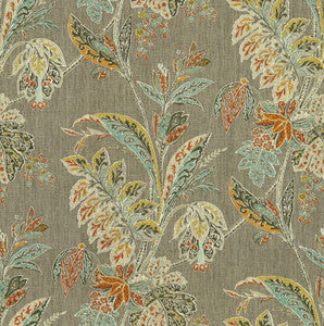 Ishana Grey/Sienna by Baker Lifestyle Fabric