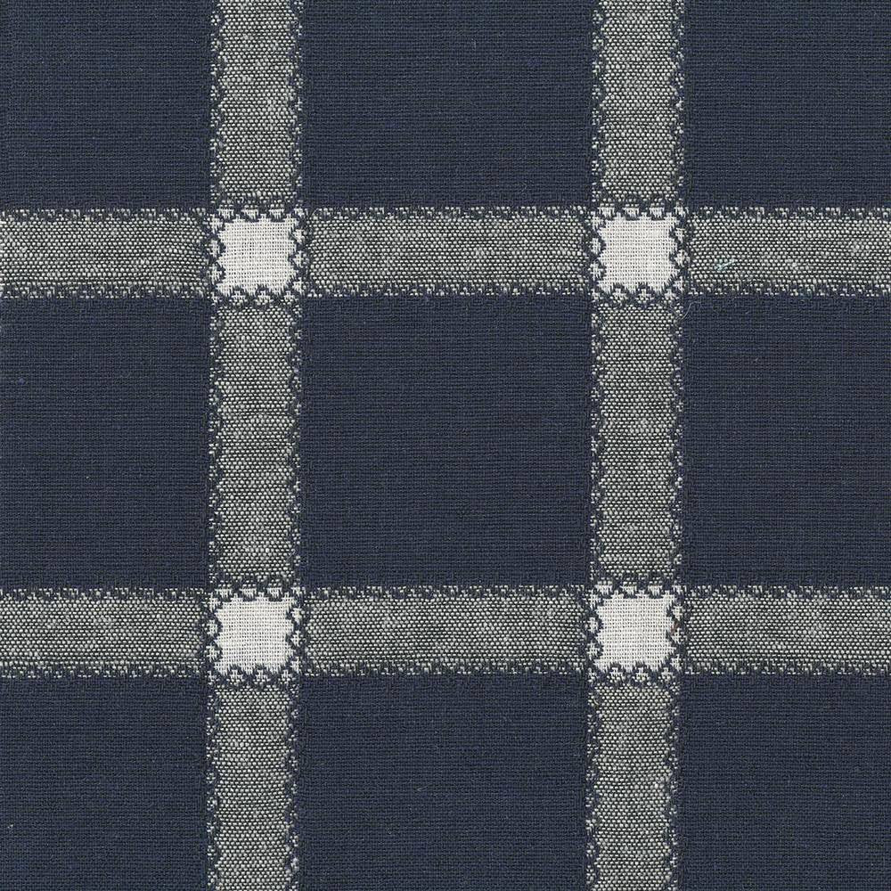 Prairie Quilt Navy by Kasmir Fabric 8004 USA 3,000 Wyzenbeek Double Rubs H: 7 inches, V:3 4/8 inches 54 - Fabric Carolina - Kasmir