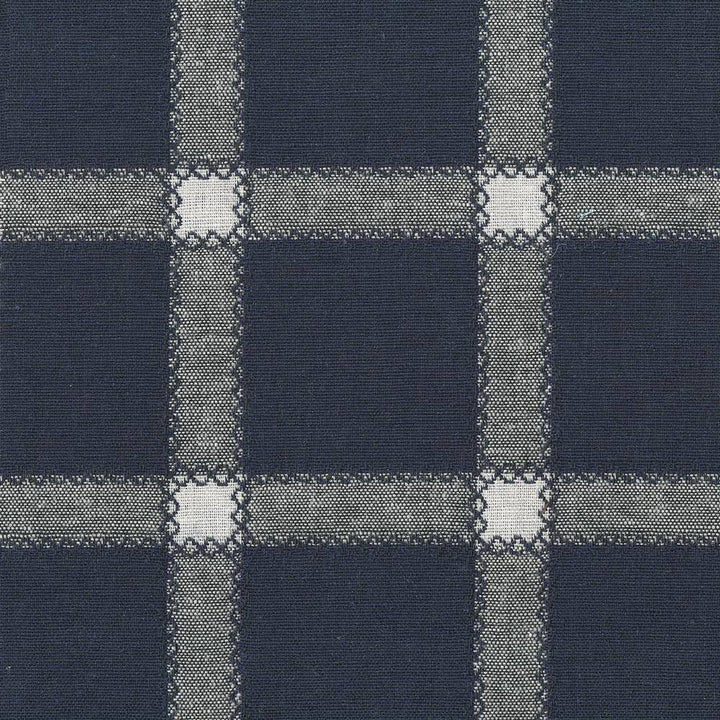 Prairie Quilt Navy by Kasmir Fabric 8004 USA 3,000 Wyzenbeek Double Rubs H: 7 inches, V:3 4/8 inches 54 - Fabric Carolina - Kasmir