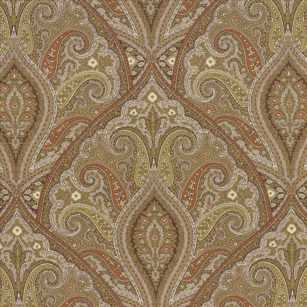 Prati Paisley Platinum by Kasmir Fabric 5079 100% Cotton
 USA 15,000 Wyzenbeek Double Rubs Horizontal: 18 inches and Vertical: 18 inches 54 - Fabric Carolina -