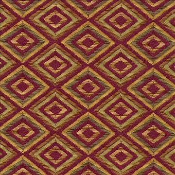 Primeaux Diamond Paprika by Kasmir Fabric 1402 68% Polyester 32% Rayon CHINA 12,000 Wyzenbeek Double Rubs H: 1 1/8 inches, V: 1 1/8 inches 54 - 56 - Fabric Carolina - Kasmir