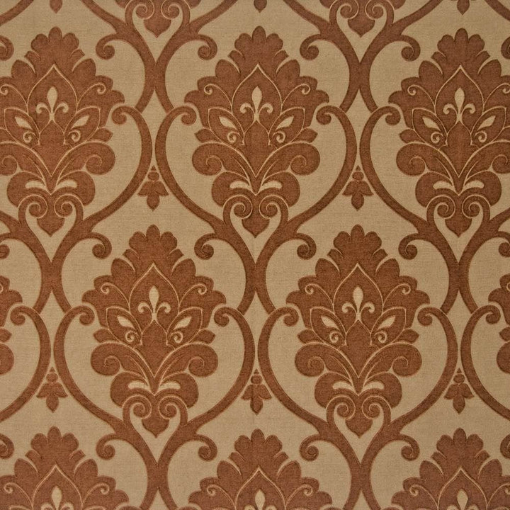 Prince Eugene Russet by Kasmir Fabric 1370 74% Viscose
26% Polyester
 INDIA </p><p>Repeat: Horizontal: 14 inches and Vertical: 26 6/8 inches 55 - Fabric Carolina -