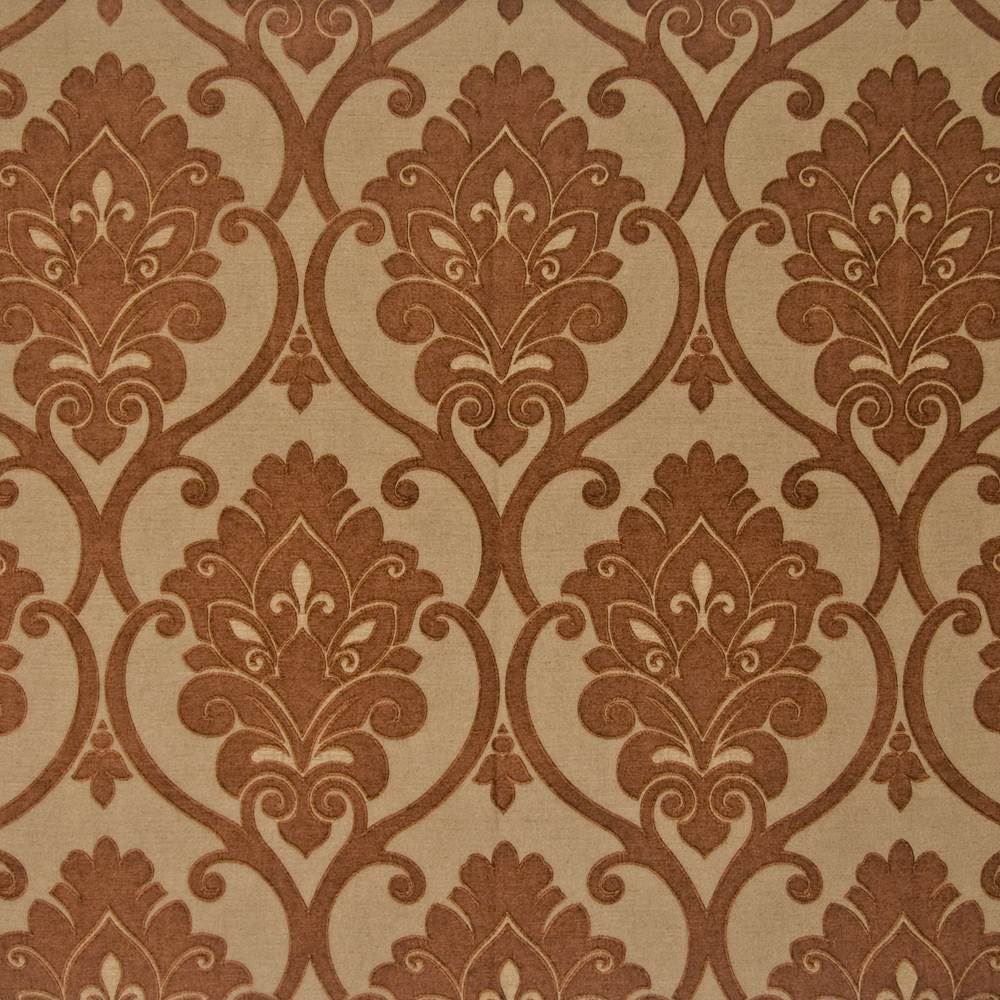 Prince Eugene Russet by Kasmir Fabric 1370 74% Viscose
26% Polyester
 INDIA </p><p>Repeat: Horizontal: 14 inches and Vertical: 26 6/8 inches 55 - Fabric Carolina -