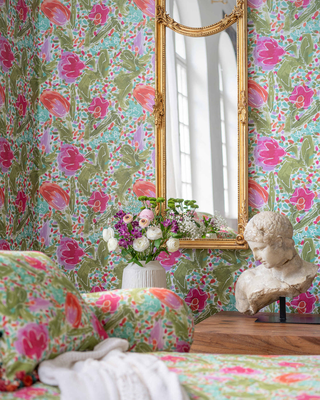 PRINCESS GARDEN Wallpaper (WP20902) by Mind The Gap | WP20902 | TRANSYLVANIAN RHAPSODY | 1 roll x 52 x 900 cm / 20.47 x 354.33 in | 0.52m / 20.5in | 9m / 354in | 4.68sqm / 50sq ft | 50cm / 19.6in | Taupe, Blue, Green, Pink | Non-woven Textured | Paste the wall | 1 roll in a box | Fabric Carolina | https://www.fabriccarolina.com/