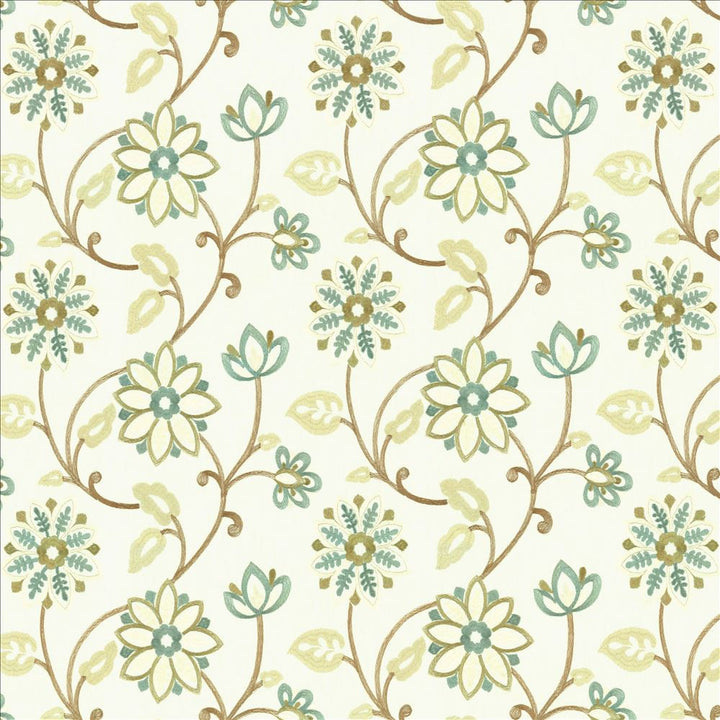 Prize Garden Crystal by Kasmir Fabric 5142 52% Cotton 48% Polyester INDIA 30,000 Wyzenbeek Double Rubs Horizontal: 13 inches and Vertical: 9 inches 54 - Fabric Carolina -