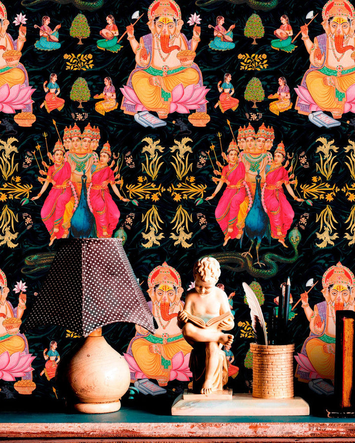 Goddess Wallpaper by Mind the Gap Designer Wallpaper THE WALLPAPER COLLECTABLES Textured Matte Made in Europe Paste the wall 3 rolls x 20.5 x 3.25 yards - Swanky Fabrics -