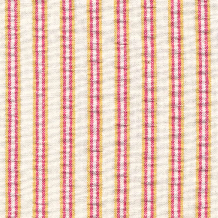 Pucker Up Stripe Shocking Pink by Kasmir Fabric 1400 100% Cotton CHINA 15,000 Wyzenbeek Double Rubs Horizontal: 4/8 inches and Vertical: 0 Inches 54 - 55 - Fabric Carolina -