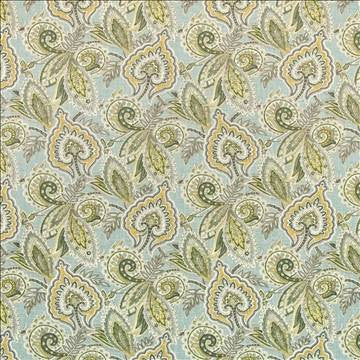 Punjab Paisley Glacier by Kasmir Fabric 1403 55% Linen 45% Rayon CHINA 12,000 Wyzenbeek Double Rubs H: 13 4/8 inches, V: 13 4/8 inches 54 - 55 - Fabric Carolina - Kasmir