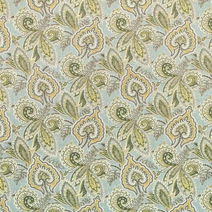 Punjab Paisley Glacier by Kasmir Fabric 1403 CHINA 12,000 Wyzenbeek Double Rubs H: 13 4/8 inches, V:13 4/8 inches 54 - 55 - Fabric Carolina - Kasmir