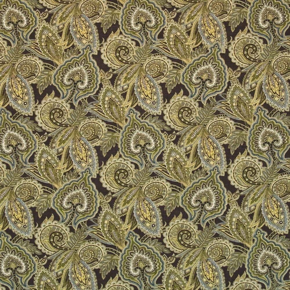 Punjab Paisley Tappenade by Kasmir Fabric 1403 CHINA 12,000 Wyzenbeek Double Rubs H: 13 4/8 inches, V:13 4/8 inches 54 - 55 - Fabric Carolina - Kasmir
