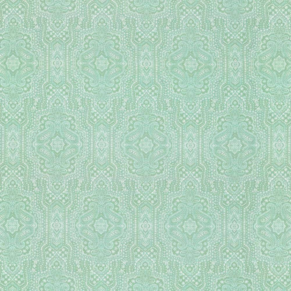 Purana Paisley Turquoise by Kasmir Fabric 5114 USA 15,000 Wyzenbeek Double Rubs H: 13 4/8 inches, V:25 2/8 inches 54 - Fabric Carolina - Kasmir