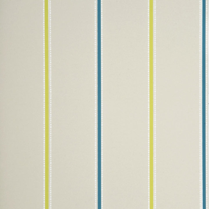 Tasie Stripe Cream/Teal/Lime by Baker Lifestyle Wallcovering