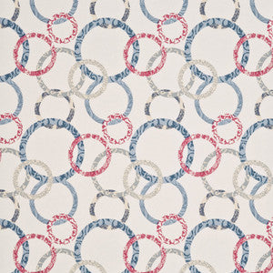 Roundel Cherry/Denim/Cream by Baker Lifestyle Wallcovering