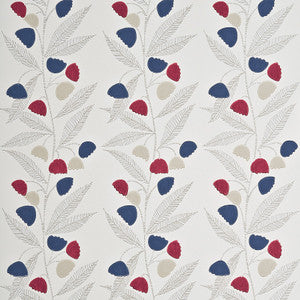 Bell Flower Cherry/Indigo/Buttermilk by Baker Lifestyle Wallcovering