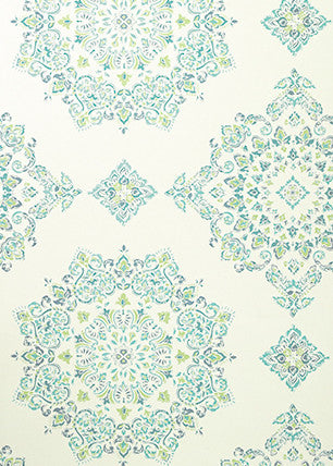 Parvani Teal/Lime by Baker Lifestyle Wallcovering