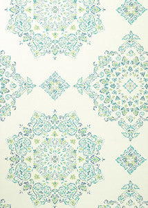 Parvani Teal/Lime by Baker Lifestyle Wallcovering