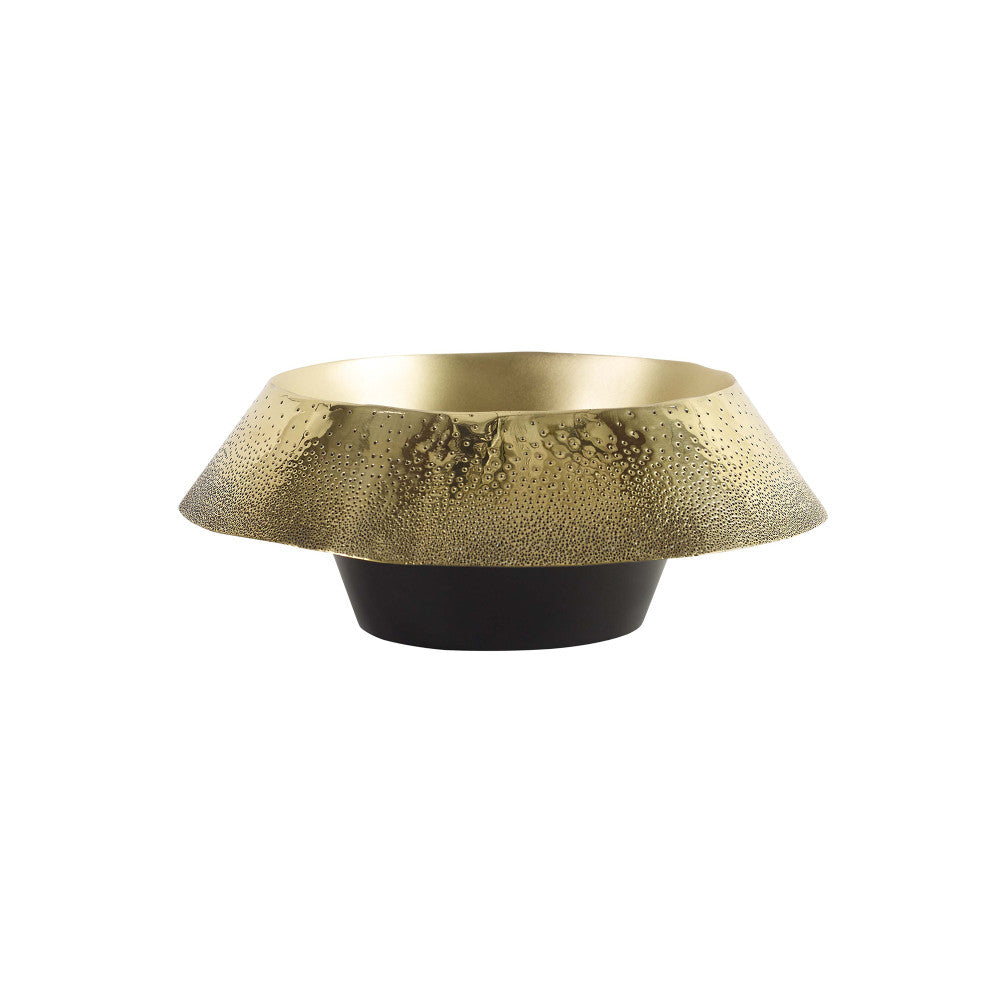 Monte Bowl QR-18238.BRASS.0 by CuratedKravet CuratedKravet A handmade brass bowl detailed with a dotted, textured exterior. Features a matte brass interior and a shiny brass exterior. India DUST LIGHTLY. </p><p>Dimensions: Length 8.5, Height 3.5, Width 8.5 Brass - 100% - Fabric Carolina -
