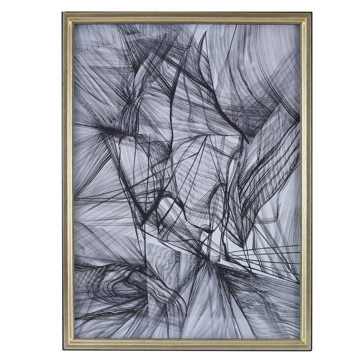 Pen And Ink QR-18364.BLACKWHITE.0 by CuratedKravet CuratedKravet In 'Pen and Ink' by Ronald Santos, Santos photographs the delicate and pliant texture of silk, working with light and shadow to reveal the energy and simplicity of the linear patterns. With a black setback and a weathered iron frame. Made to order in the USA. United States DUST WITH SOFT CLOTH OCCASIONALLY. </p><p>Dimensions: Length , Height , Width - Fabric Carolina -