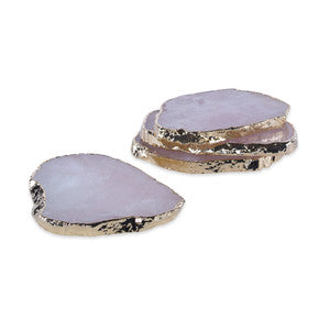 Aitana Rose Quartz Coasters, Set Of 4 QR-18388.GOLDROSE.0 by CuratedKravet