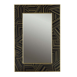 Get In Line Mirror QR-18564.BLACKGOLD.0 by CuratedKravet