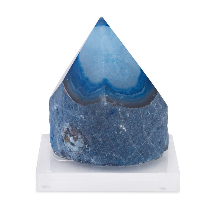 Osasco Sculpture QR-18767.BLUE.0 by CuratedKravet CuratedKravet A blue agate point mounted on a clear acrylic base. Due to the natural material, variation in size, shape, and color is to be expected. Brazil DUST LIGHTLY WITH A SOFT, DRY CLOTH. FRAGILE PRODUCT, HANDLE WITH CARE. </p><p>Dimensions: Length 3.25, Height 4, Width 3.5 Stone - 60%, Acrylic - 40% - Fabric Carolina -